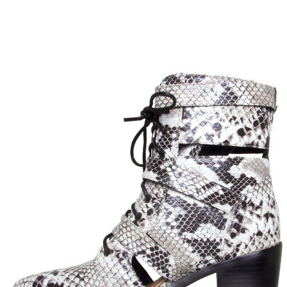 NEW Women's Snake Cut Out Buckle Ankle Boots Sz 6 - Picture 3 of 4